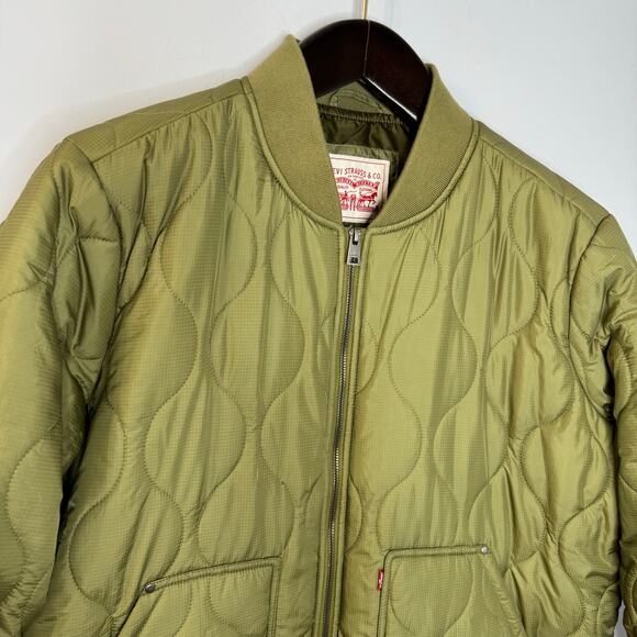 Levi's Onion Quilted Liner Jacket Full zip Lightweight Bomber Green Women's 2X - Picture 3 of 14